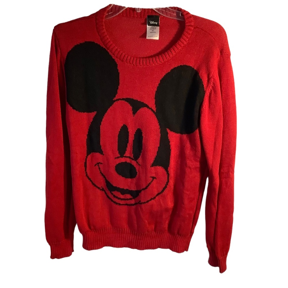 Disney XXL Red knit Mickey crew sweater